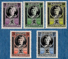 Luxemburg 1926 Caritas Stamps Prince Jean 5 Values MNH - Neufs