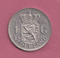 Netherland, 1968- Royal Dutch Mint- 1 Gulden - Nickel  . Obverse Queen Juliana Of The Netherlands. - 1948-1980: Juliana
