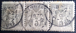 FRANCE                           N° 87 X 3             OBLITERE                Cote : 11 € - 1876-1898 Sage (Type II)