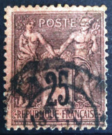 FRANCE                           N° 91             OBLITERE                Cote : 30 € - 1876-1898 Sage (Tipo II)