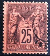 FRANCE                           N° 91             OBLITERE                Cote : 30 € - 1876-1898 Sage (Tipo II)