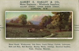 Albert Oakley Car Motor Repairs Baker Street London Old Advertising Postcard - Publicidad