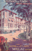 Gorges Du Tarn Millau Hotel Aveyron France Old Advertising Postcard - Publicité