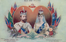 JS Fry & Sons Chocolate King George Queen Mary Old Advertising Postcard - Publicité