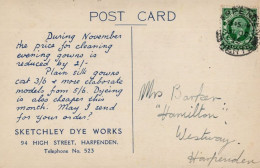 Sketchley Dye Works Cleaners Harpenden Herts Old Advertising Postcard - Publicité
