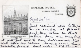 Imperial Hotel London Has 600 Rooms Old Advertising Postcard - Advertising