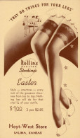Rolling Stockings Salina Kansas Store Lingerie Vintage Advertising Postcard - Pubblicitari