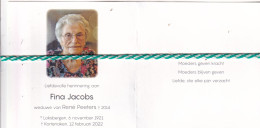 Fina Jacobs-Peeters, Loksbergen 1921, Kortenaken 2022. Honderdjarige. Foto - Obituary Notices
