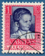 Luxemburg 1930 1 Fr Caritas Stamp Prince Charles 1 Value Cancelled - Ungebraucht