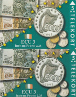 Denmark, TP 087A And B, ECU-Ireland, Mint, Only 1500 And 1200 Issued, Flag, Coins, Notes, 2 Scans. - Denemarken