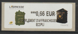 Atm, Lisa 2, Mention COMPLEMENT D'AFFRANCHISSEMENT ECOPLI, 0.66€,  Musée De La Poste, Boite à Lettres, 19/03/2015, - 2010-... Geïllustreerde Frankeervignetten
