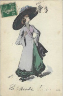 CPA ROBERTY Style Sager Art Nouveau Circulé CM 32 Mode Chapeau érotisme Femme Girl Women Cigarette - Robert