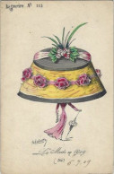CPA ROBERTY Style Sager Art Nouveau écrite Sans éditeur Mode Chapeau érotisme Femme Girl Women - Robert