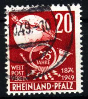 FRANZ. ZONE RL-PFALZ Nr 51 Gestempelt Gepr. X32F496 - Renania-Palatinado