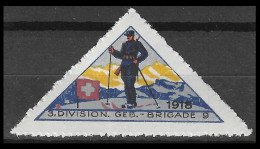 Uisse // Poste Militaire // Vignette-timbre // 1914-1918 // 3.Division ,Geb.-Brigade 9 No.135 - Etichette