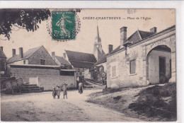 Chery Chartreuve (02 Aisne) Place De L'église - édit. Hardy GN Circulée Du Cachet Perlé 1912 - Autres & Non Classés