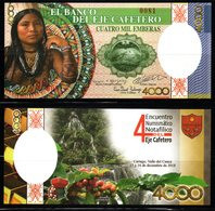 B4-COLOMBIA - 2018- FANTASY CURRENCY. 4000 EMBERAS. SOUVENIR FROM NUMISMATIC MEETING - Colombia