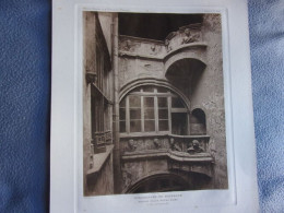 Planche 1910 VILLEFRANCHE DE ROUERGUE MAISON PLACE NOTRE DAME COUR INTERIEURE - Kunst