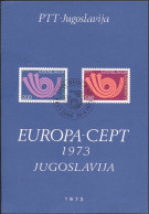 Yougoslavie - Jugoslawien - Yugoslavia Document 1973 Y&T N°DP1390 à 1391 - Michel N°PD1507 à 1508 (o) - EUROPA - Covers & Documents