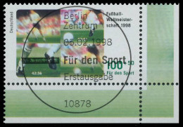 BRD BUND 1998 Nr 1968 ESST ECKE-URE X34AD72 - Usados