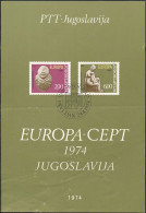 Yougoslavie - Jugoslawien - Yugoslavia Document 1974 Y&T N°DP1438 à 1439 - Michel N°PD1557 à 1558 (o) - EUROPA - Lettres & Documents