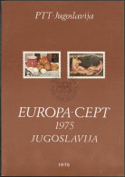 Yougoslavie - Jugoslawien - Yugoslavia Document 1975 Y&T N°DP1479 à 1480 - Michel N°PD1598 à 1599 (o) - EUROPA - Covers & Documents