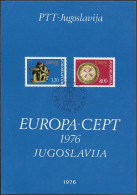 Yougoslavie - Jugoslawien - Yugoslavia Document 1976 Y&T N°DP1524 à 1525 - Michel N°PD1635 à 1636 (o) - EUROPA - Covers & Documents