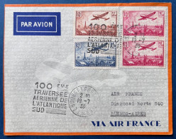 Lettre 19/7/1936 PA N°11, 9 X2 & 13 Daguin Du BOURGET 100e TRAVERSÉE AÉRIENNE DE L'ATLANTIQUE SUD Pour BUENOS AYRES - 1927-1959 Covers & Documents