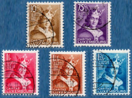 Luxemburg 1933 Caritas Stamps Henry IV Of Luxemburg 5 Values Cancelled - Usati