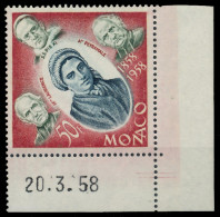 MONACO 1958 Nr 599 Postfrisch ECKE-URE X3BA7C6 - Unused Stamps