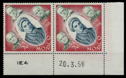 MONACO 1958 Nr 599 Postfrisch WAAGR PAAR ECKE-URE X3BA826 - Unused Stamps