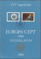 Yougoslavie - Jugoslawien - Yugoslavia Document 1980 Y&T N°DP1711 à 1712 - Michel N°PD1828 à 1829 (o) - EUROPA - Gebraucht
