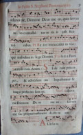 ANTIPHONAIRE SUR PAPIER DEBUT 17ème D 'EPOQUE RECTO VERSO IN FEFTO S. STEPHANI - Autres & Non Classés