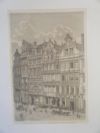 GRAVURE SUR BOIS 19ème VIEILLES MAISONS PLACE HOTEL DE VILLE BRUXELLES - Sonstige & Ohne Zuordnung