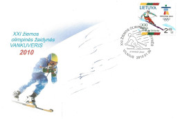 Lithuania Lietuva Litauen 2010 Winter Olympics, Vancouver, Alpine Skiing Mi 1030  FDC - Litauen