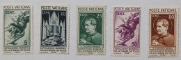 1935-5 Valori NUOVI "esposizione Mondiale Della Stampa Cattolica" Con Traccia Di Linguella-MH - Unused Stamps