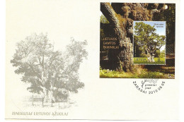 Lithuania Lietuva Litauen 2010 Natural Monuments, English Oak (Quercus Robur) In Stelmužė (approx. 1500  Mi Bloc 40  FDC - Lithuania