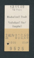 Fahrkarte Bischofszell Stadt - Bischofszell Hautwil, 2. Klasse  - Autres & Non Classés