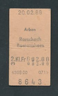 Fahrkarte Arbon - Rorschach - Romanshorn, 2. Klasse  - Altri & Non Classificati