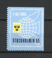 Reklamemarke Stockholm, Stockholmia-Ausstellung 1955, Messelogo  - Erinnophilie