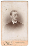 Fotografie E. Uhlmann, Grossröhrsdorf, Portrait Junger Mann Im Anzug Mit Krawatte  - Personnes Anonymes
