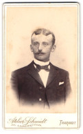 Fotografie A. Schmidt & Pötzsch, Tharandt, Portrait Eleganter Herr Mit Moustache  - Personnes Anonymes