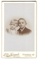 Fotografie Otto Hempel, Schandau A /Elbe, Poststrasse, Portrait Kinderpaar In Hübscher Kleidung  - Personnes Anonymes