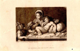 GRAVURE DE ADRIEN NARGEOL D APRES CARRACHE DEBUT 19ème SOMMEIL DE L ENFANT JESUS - Autres & Non Classés