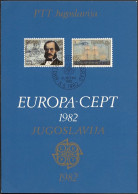 Yougoslavie - Jugoslawien - Yugoslavia Document 1982 Y&T N°DP1804 à 1805 - Michel N°PD1919 à 1920 (o) - EUROPA - Cartas & Documentos