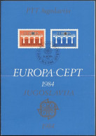 Yougoslavie - Jugoslawien - Yugoslavia Document 1984 Y&T N°DP1925 à 1926 - Michel N°PD2046 à 2047 (o) - EUROPA - Cartas & Documentos