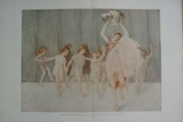 PLANCHE ILLUSTRATION 1909 D' APRES GORGUET MISS ISADORA DUNCAN ECOLE DE DANSE - Autres & Non Classés