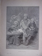 GRAVURE SUR BOIS VERS 1890 FAMILLE DE LAPONS - Autres & Non Classés