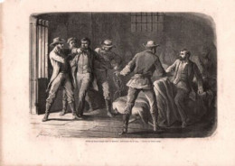 GRAVURE SUR BOIS 1862 PRISON ST JOSEPH MISSOURI DELIVRANCE DOCTEUR DOY ETATS UNI - Autres & Non Classés