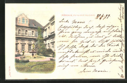 AK München, Hof In Der K. Residenz Mit Brunnen, Private Stadtpost  - Briefmarken (Abbildungen)